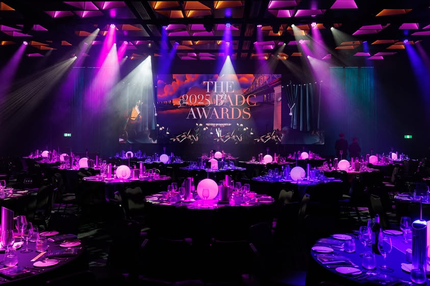 The 2025 BADC Awards — room set with LED screen and lighting rig
